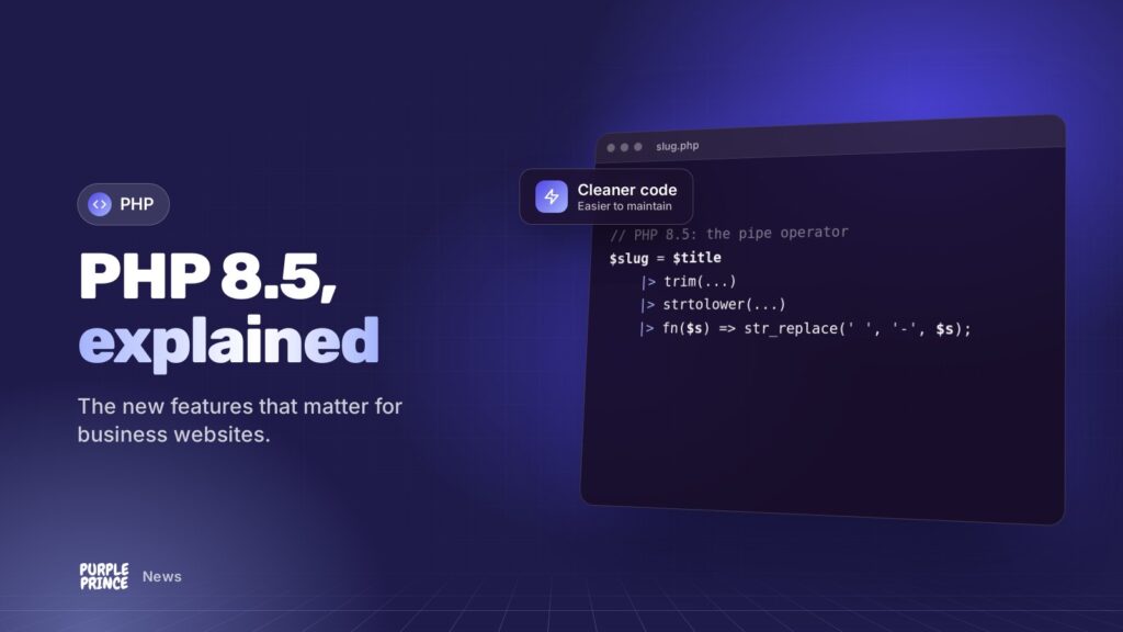 PHP 8.5, explained: illustration for the Purple Prince news article