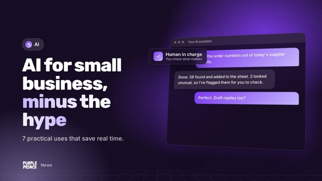 AI for small business, minus the hype: illustration for the Purple Prince news article