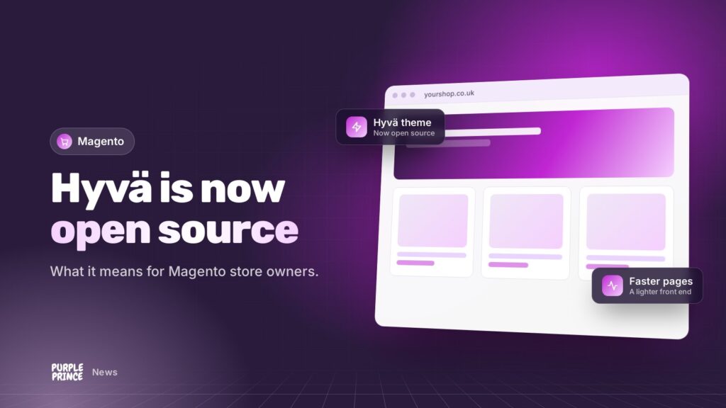 Hyvä is now open source: illustration for the Purple Prince news article