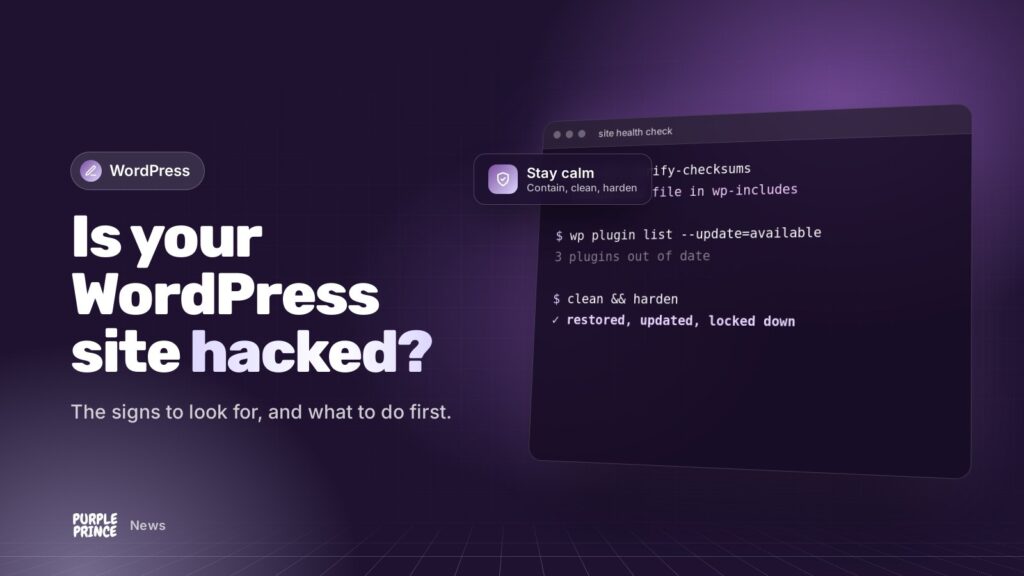 Is your WordPress site hacked?: illustration for the Purple Prince news article
