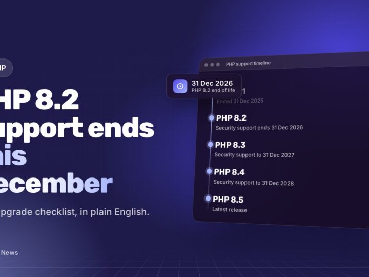 PHP 8.2 support ends this December: illustration for the Purple Prince news article